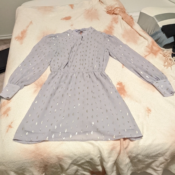 Modcloth light purple and champagne gold mock-neck dress (S) **$5 IF BUNDLED** - Picture 8 of 12